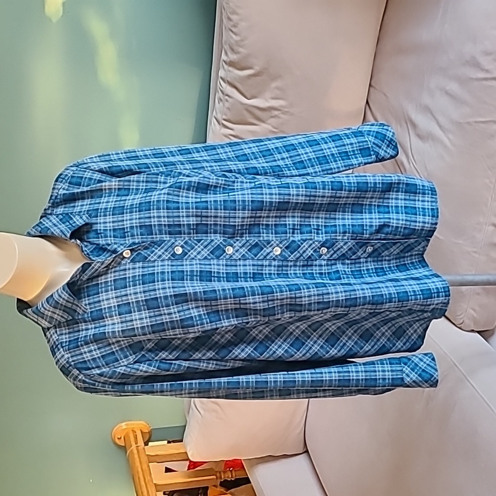 CJ Banks Plaid Button Down Blouse, size 1X
